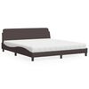 vidaXL Lit avec matelas Dover marron foncé 180x200 cm tissu