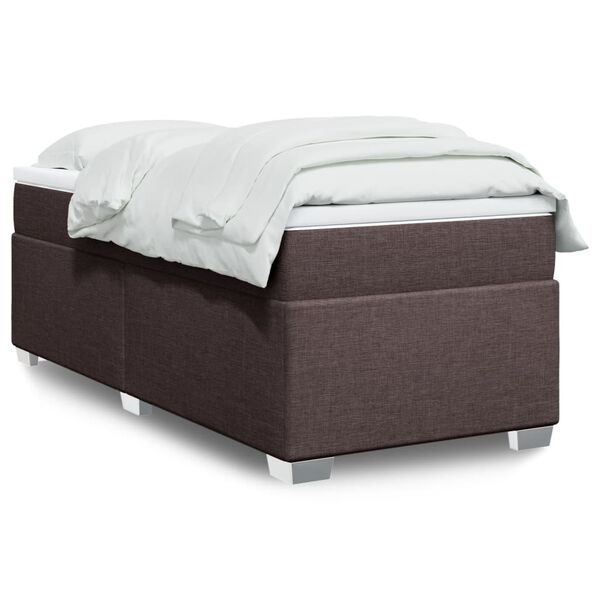 vidaXL Sommier &agrave; lattes de lit avec matelas Marron fonc&eacute; 80x200 cm
