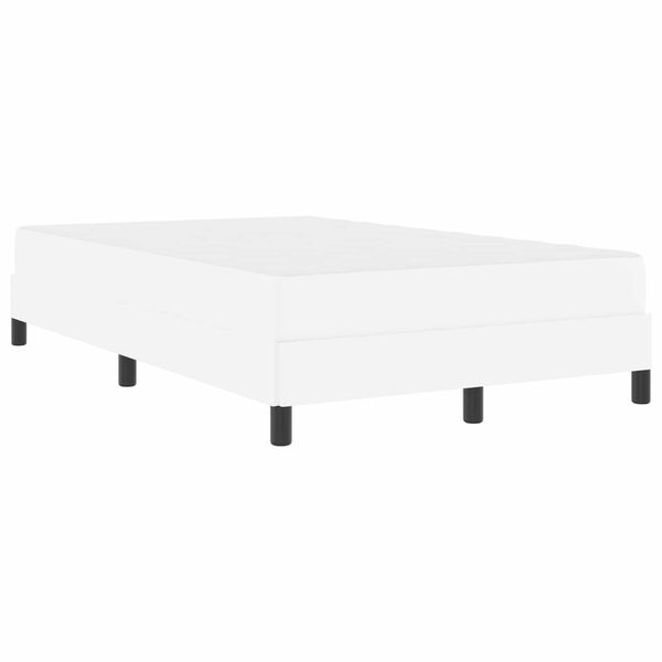 vidaXL Cadre de lit avec matelas Blanc pur 120 x 200 cm tissu