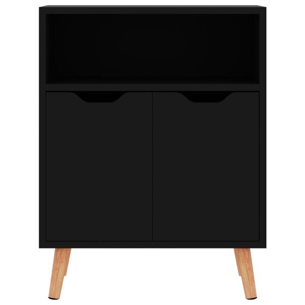 vidaXL Buffet noir brillant 60x30x72 cm bois d'ing&eacute;nierie
