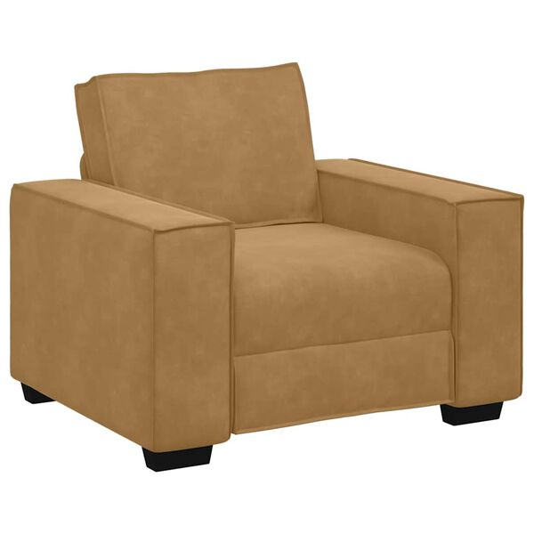 vidaXL Ensemble de canap&eacute;s 3 pcs avec coussins Marron Velours