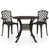 vidaXL Ensemble de bistro 3 pcs Aluminium coul&eacute; Bronze