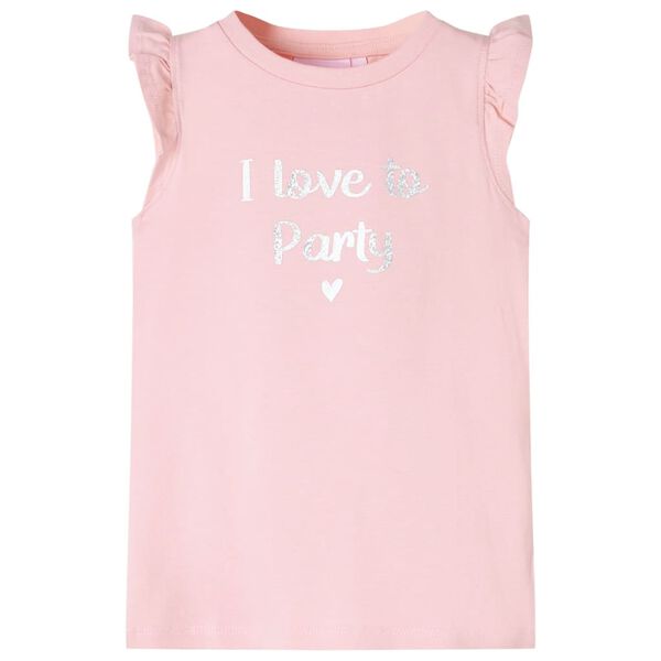 T-shirt enfants avec manches &agrave; volants rose clair 128
