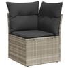 vidaXL Salon de jardin 5 pcs avec coussins gris clair r&eacute;sine tress&eacute;e
