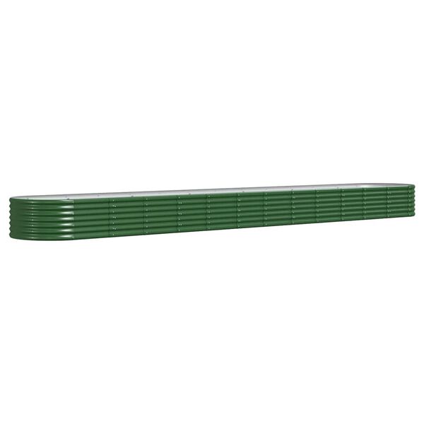 vidaXL Lit surélevé de jardin Acier galvanisé 512x80x36 cm Vert