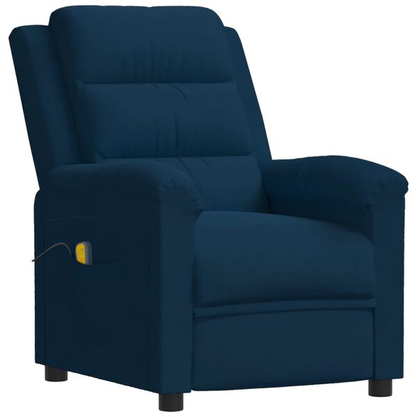 vidaXL Fauteuil de massage Bleu Velours