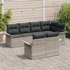 vidaXL Ensemble de canapé de jardin 7 pcs Gris clair Poly rotin