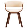 vidaXL Chaises &agrave; manger lot de 6 cr&egrave;me bois courb&eacute; et similicuir