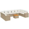 vidaXL Salon de jardin 11 pcs avec coussins beige r&eacute;sine tress&eacute;e