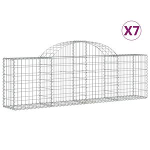 vidaXL Paniers &agrave; gabions arqu&eacute;s 7 pcs 200x30x60/80 cm Fer galvanis&eacute;