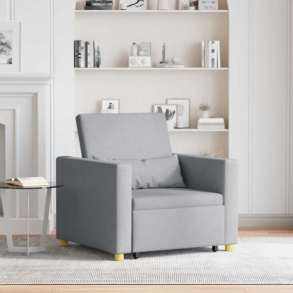 vidaXL Canap&eacute;-lit escamotable simple Gris clair 90 x 165 x 87 cm tissu