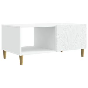 vidaXL Table basse Blanc 90 x 50 x 40 cm Bois d'ing&eacute;nierie