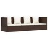 vidaXL Lit de jardin avec coussin et oreillers R&eacute;sine tress&eacute;e Marron