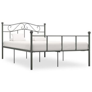vidaXL Cadre de lit sans matelas gris m&eacute;tal 160x200 cm