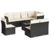 vidaXL Salon de jardin 9 pcs avec coussins noir r&eacute;sine tress&eacute;e