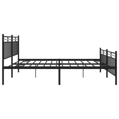 vidaXL Cadre de lit métal sans matelas avec pied de lit noir 200x200cm