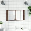 vidaXL Armoire &agrave; miroir &agrave; LED de bain ch&ecirc;ne marron 90x12x45 cm