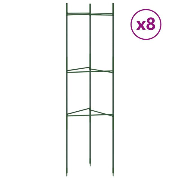 vidaXL Cages &agrave; tomates 8 pcs 116 cm acier et PP
