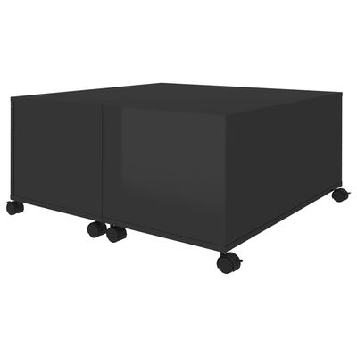 vidaXL Table basse Noir brillant 75x75x38 cm Aggloméré