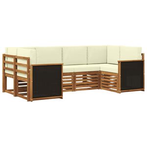 vidaXL Ensemble de canap&eacute; d'angle avec coussin 5 pcs Naturel et Cr&egrave;me
