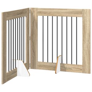 vidaXL Porte de chien pliable avec supports 2 pc Ch&ecirc;ne Sonoma 160,5 cm