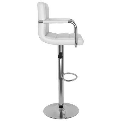 vidaXL Tabouret de bar Blanc Similicuir