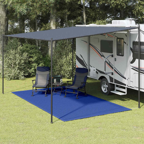 vidaXL Tapis de tente 200x400 cm Bleu PEHD
