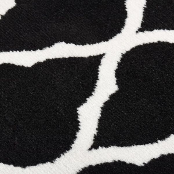 vidaXL Tapis BCF Noir et blanc 100x300 cm