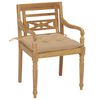 vidaXL Chaises Batavia lot de 2 et coussins beige Bois de teck massif