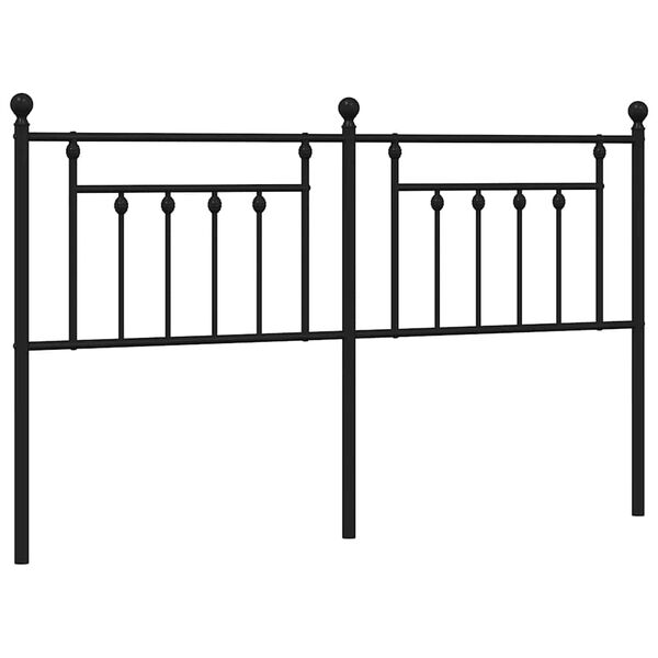 vidaXL T&ecirc;te de lit m&eacute;tal noir 180 cm