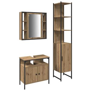 vidaXL Ensemble de mobilier de salle de bain 3 pc Ch&ecirc;ne artisanal