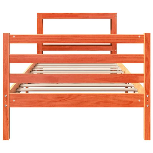 vidaXL Cadre de lit sans matelas cire marron 100x200cm bois pin massif