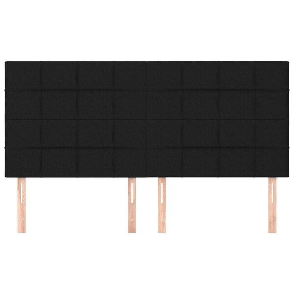 vidaXL T&ecirc;te de lit Noir 160x5x118/128 cm Tissu
