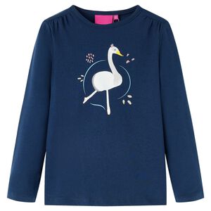T-shirt enfants &agrave; manches longues bleu marine 92