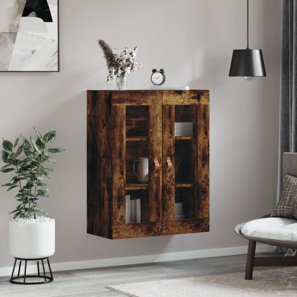 vidaXL Armoire murale ch&ecirc;ne fum&eacute; 69,5x34x90 cm