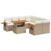 vidaXL Salon de jardin avec coussins 9 pcs beige r&eacute;sine tress&eacute;e