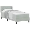 vidaXL Lit &agrave; ressorts avec matelas Gris clair 200 x 80 cm Polyester