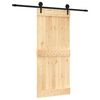 vidaXL Porte coulissante Naturel et noir 90 x 210 cm