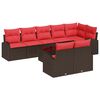 vidaXL Ensemble de canap&eacute; de jardin 9 pcs Marron polyrotin