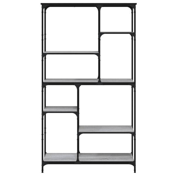 vidaXL Biblioth&egrave;que sonoma gris 99x35,5x176cm bois ing&eacute;nierie et acier