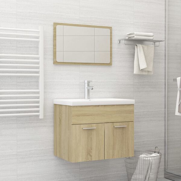 vidaXL Ensemble de meubles de salle de bain 2 pcs Ch&ecirc;ne Sonoma