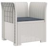 vidaXL Fauteuil 1 place avec coussin look rotin PP Blanc
