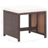 vidaXL Ensemble &agrave; manger d'ext&eacute;rieur 15 pcs avec coussins rotin Marron