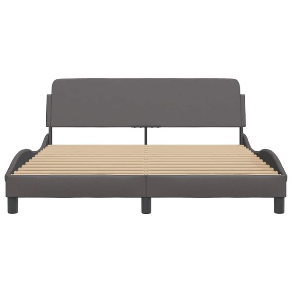 vidaXL Cadre de lit Dover gris 160x200 cm similicuir