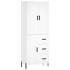 vidaXL Buffet haut Blanc 69,5x34x180 cm Bois d'ing&eacute;nierie
