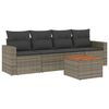 vidaXL Salon de jardin 5 pcs avec coussins gris r&eacute;sine tress&eacute;e