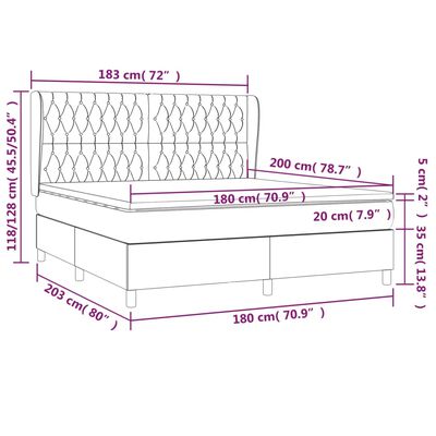 vidaXL Sommier à lattes de lit et matelas Gris clair 180x200cm Velours