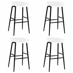 vidaXL Chaises de bar lot de 4 blanc
