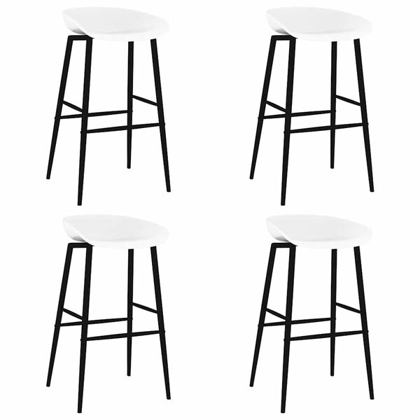 vidaXL Chaises de bar lot de 4 blanc