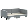 vidaXL Lit de jour avec gigogne sans matelas gris clair 100x200 cm